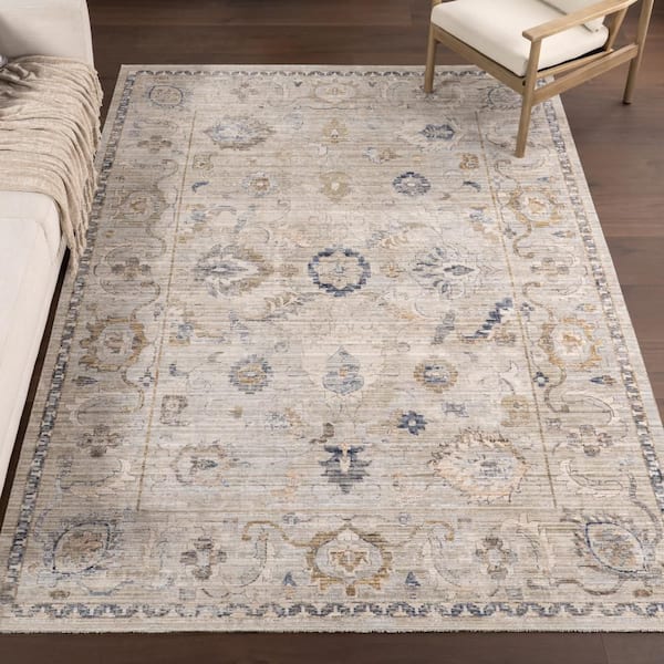 Arleth Machine Washable Cream 6 ft. Outdoor Round Rug