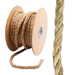 1 in. x 75 ft. Manila Twist Rope, Natural