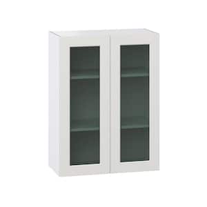 30 in. W x 40 in. H x 14 in. D Littleton Painted Light Gray Recessed Assembled Wall Kitchen Cabinet with Glass Door