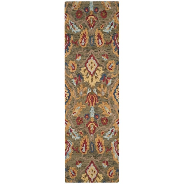 SAFAVIEH Blossom Green/Multi 2 ft. x 14 ft. Floral Runner Rug