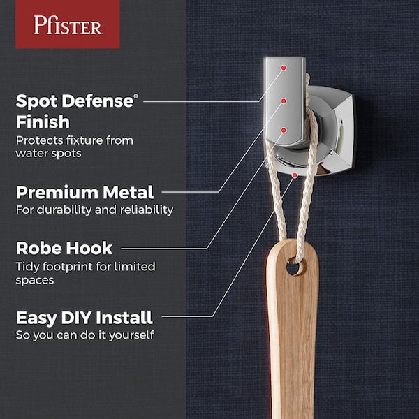 Vaneri J-Hook Robe/Towel Hook in Polished Chrome