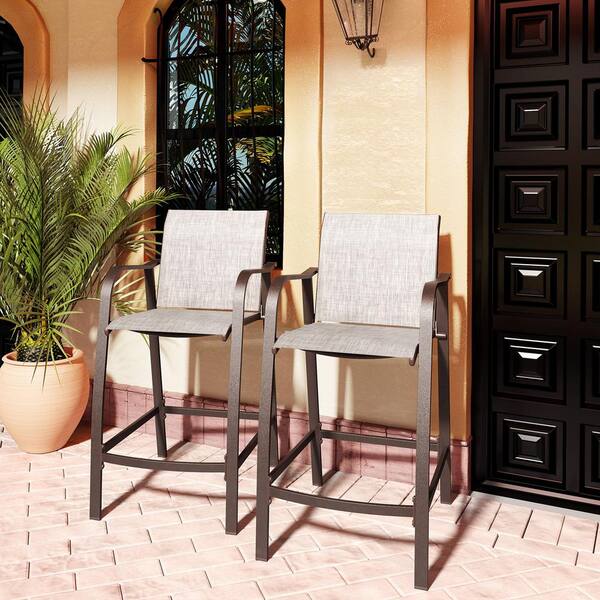Outdoor Bar Stools With Backs Pellebant Aluminum Outdoor