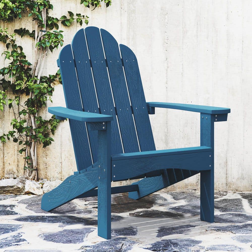 LUE BONA Navy Blue Outdoor Weather Resistant Wood Adirondack Chairs