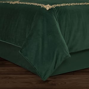 Nicholas 15 in. Drop Evergreen Polyester Queen Bed Skirt