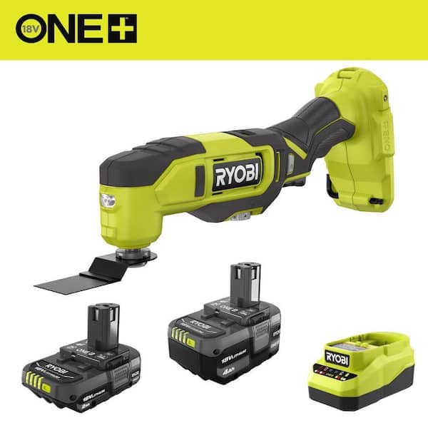 ONE+ 18V Lithium-Ion Kit with 2.0 Ah and 4.0 Ah Batteries, Charger with ONE+ 18V Cordless Multi-Tool