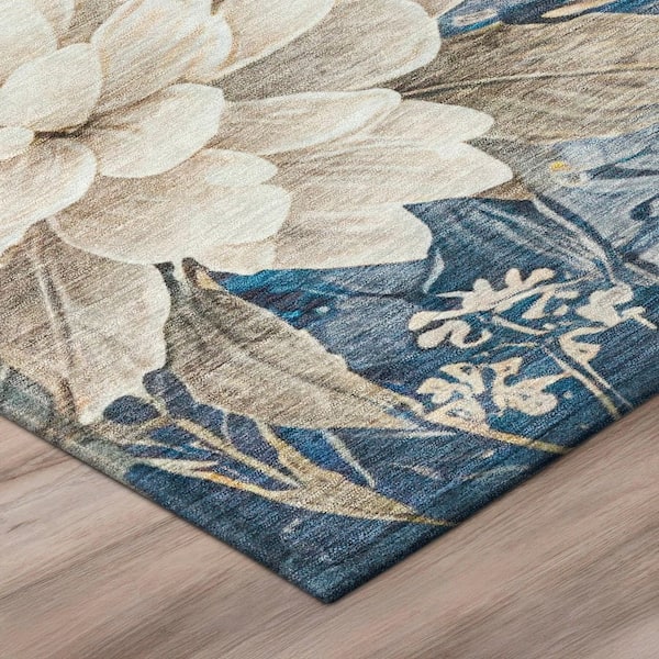 Chantille Machine Washable Indoor/Outdoor Abstract ACN2934 Navy 8 ft. x 10 ft. Area Rug
