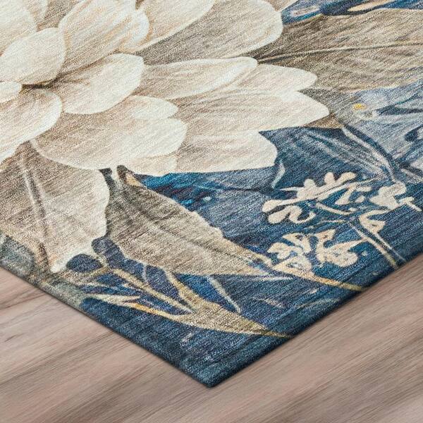 Chantille Machine Washable Indoor/Outdoor Abstract ACN2934 Navy 9 ft. x 12 ft. Area Rug