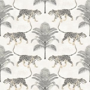Tiger and Tree Coconut Vinyl Peel and Stick Wallpaper Roll (Covers 30.75 sq. ft.)