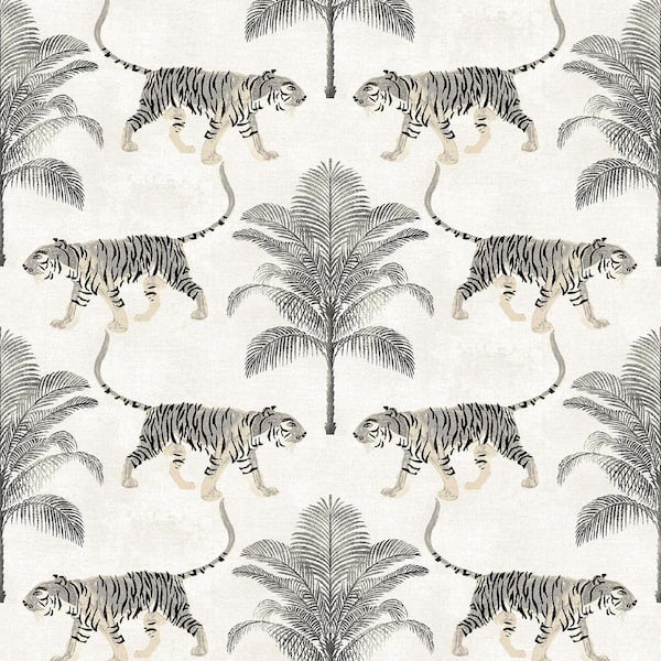 Tiger and Tree Coconut Vinyl Peel and Stick Wallpaper Roll (Covers 30.75 sq. ft.)