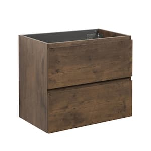 23.8 in. W x 17.9 in. D x 20.5 in. H Bath Vanity Cabinet without Top in Walnut Finish Assembled Wall Mount with2 Drawers