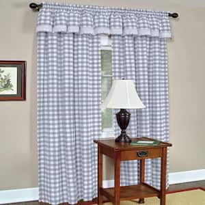 Buffalo Check 42 in. W x 84 in. L Polyester/Cotton Light Filtering Window Panel in Grey