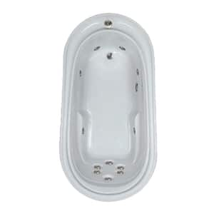 Premier 73 in. Oval Drop-in Whirlpool Bathtub in White