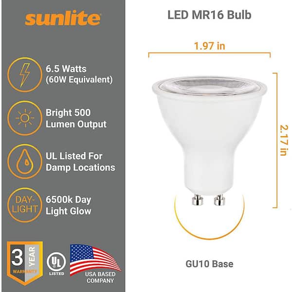 7 LED MR16 Bulb, 2-Pin GU5.3, 550L, Dimmable, Energy Star Rated