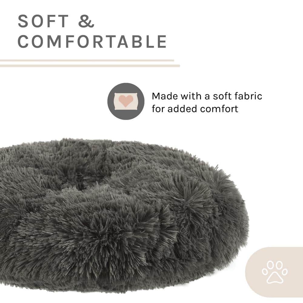 Small Dark Brown Bent Wood Faux Fur Dog Bed