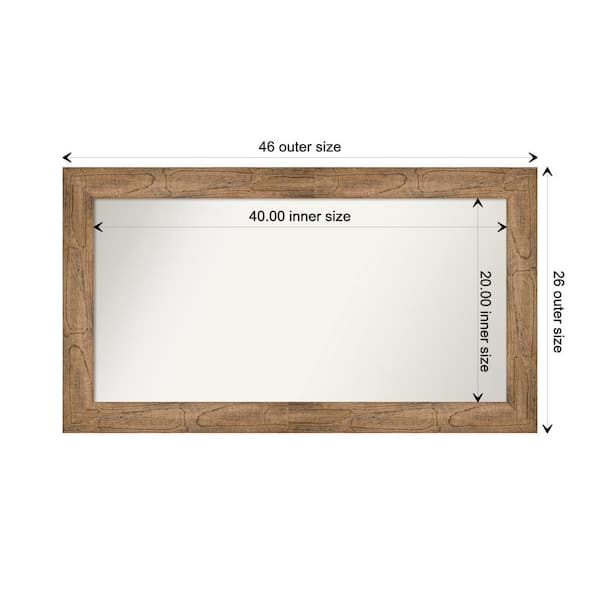 Amanti Art Owl Brown 45.5 in. W. x 25.5 in. Custom Non-Beveled Wood Frame Bathroom Vanity Wall Mirror