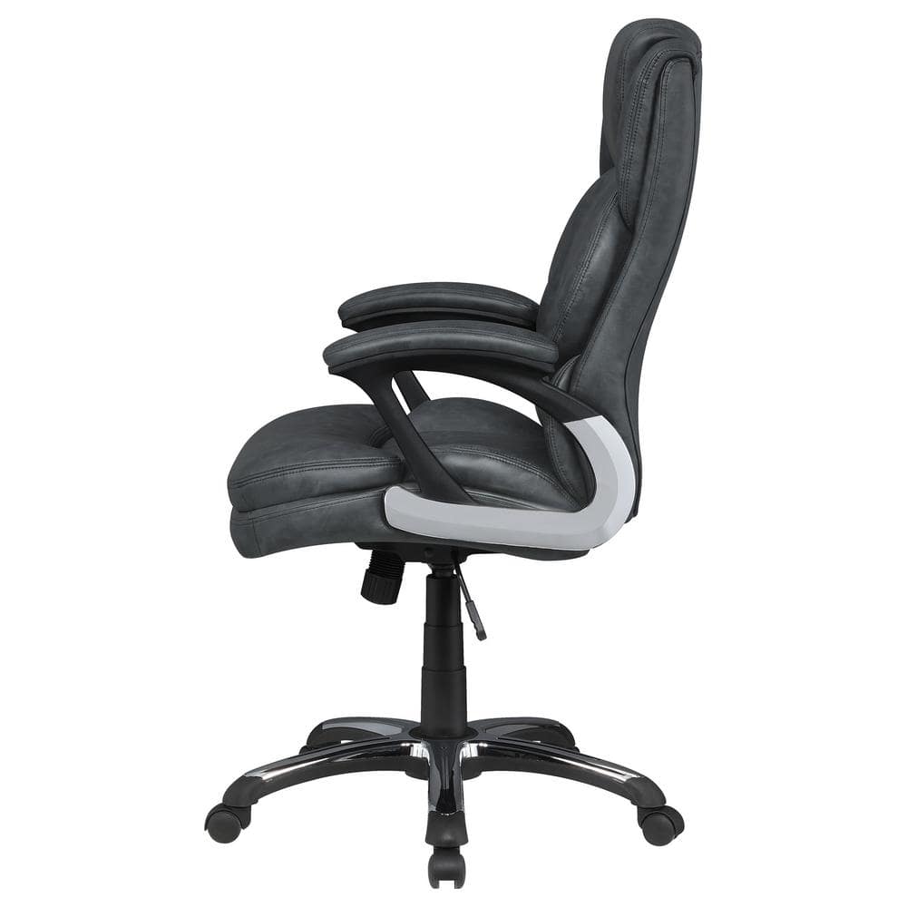Dark Gray High Back Leather Executive Swivel Chair