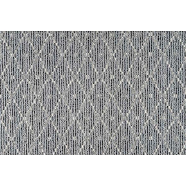 Natural Harmony Merino Diamond Dot Slate Custom Area Rug with Pad