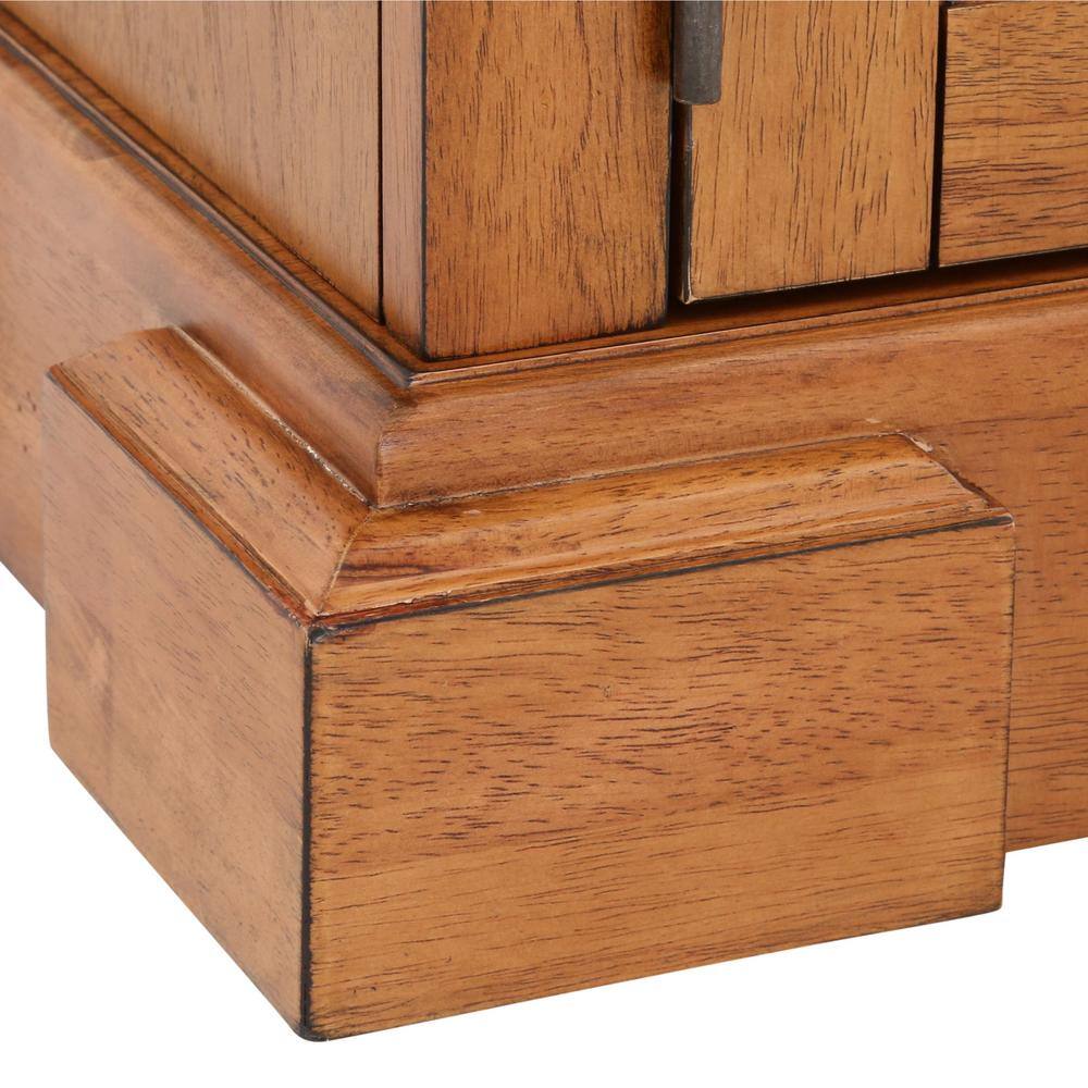 Vintage Distressed Oak Pantry Cabinet with Adjustable Shelves 72" High