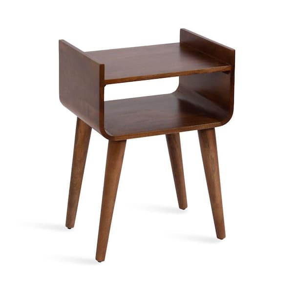 Kate and Laurel Quilby 18.00 in. Walnut Brown Rectangle Solid Wood End Table