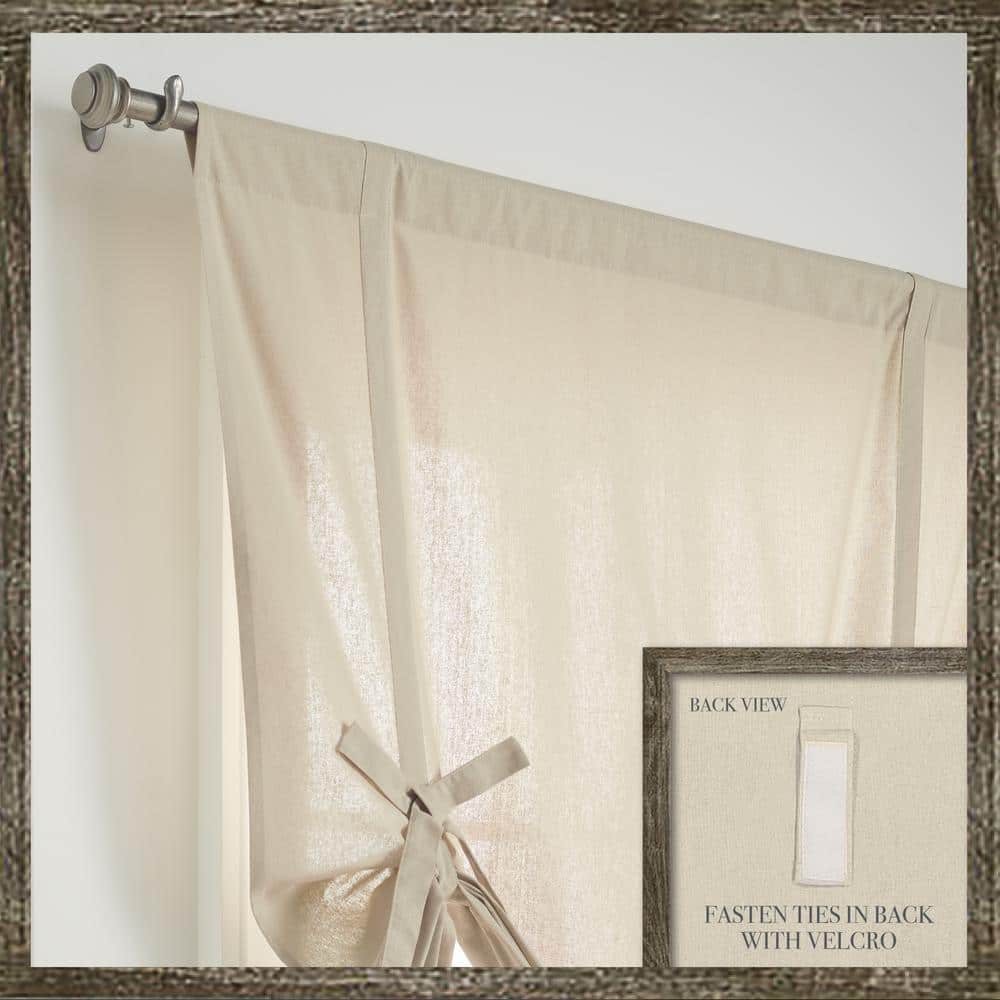 Linen Cotton Light Filtering Tie-Up Shade, 63" x 42"