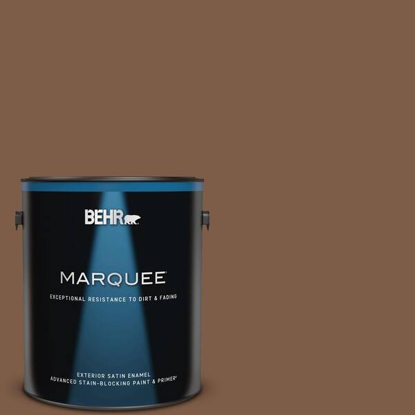 BEHR MARQUEE 1 gal. #BXC-65 Outback Brown Satin Enamel Exterior Paint & Primer