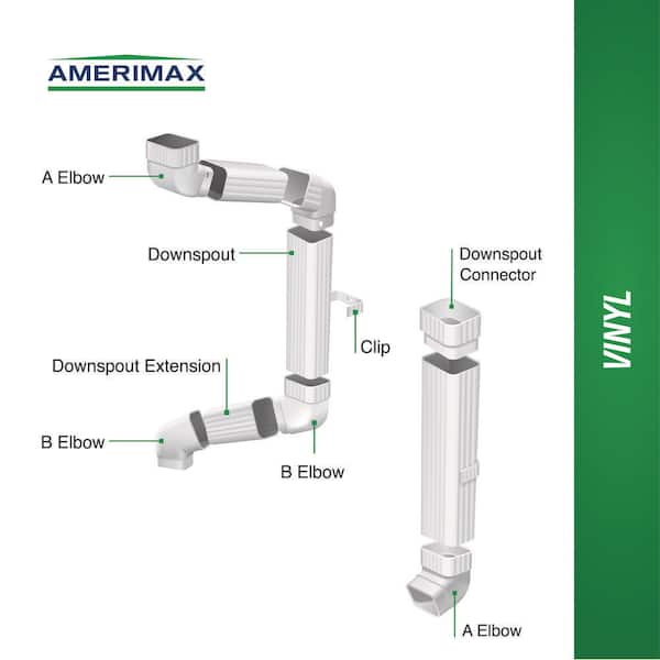 Amerimax Galvanized Steel White Downspout Extension In The , 53 OFF