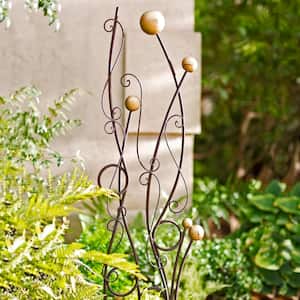 42 in. Gold and Brown Abstract Metal Trellis