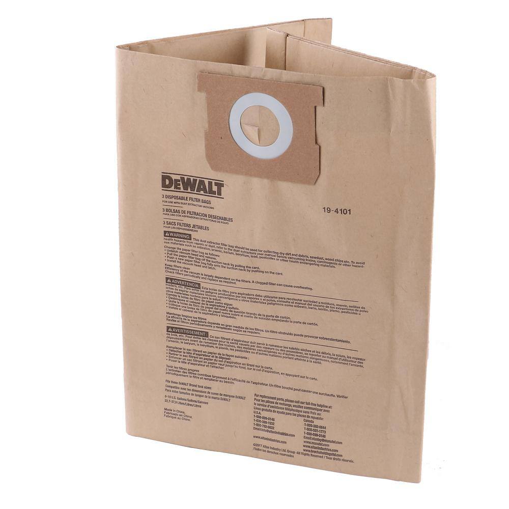 DEWALT 6 Gal. to 10 Gal. Dust Bag Filter Wet/Dry Vac DXVA19-4101 - The Home  Depot
