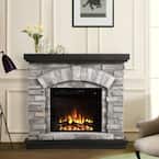 36 in. Freestanding Electric Fireplace in Gray