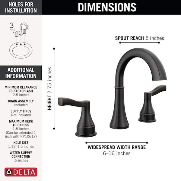 たなたな Delta Faryn 8 in. Widespread Double-Handle Bathroom Faucet in Oil