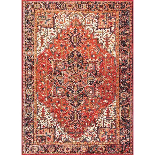 nuLOOM Patrice Transitional Dark Orange Doormat 2 ft. x 3 ft.  Indoor/Outdoor Area Rug