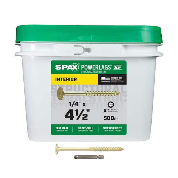 1/4 in. x 4-1/2 in. Powerlags XF Interior T40 T-Star Pancake Head Structural Wood Lag Screws (500 Pieces)