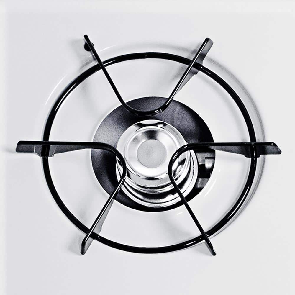 Summit 20" White Porcelain LP Gas Range with Battery Start
