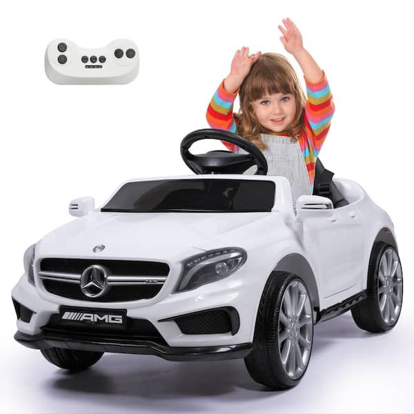 TOBBI Licensed Mercedes Benz Electric Car 6-Volt Kid Ride On Car with Remote Control and Music, White