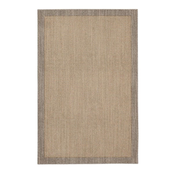 Tanner Pewter 2 ft. 6 in. x 3 ft. 9 in. Machine Washable Traditional Border Indoor Area Rug