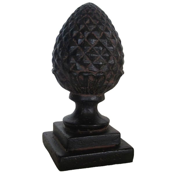 Unbranded 11 in. H Cast Stone Fiberglass Decorative Finial in Charcoal