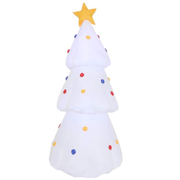 Sunnydaze 6 ft. x 2.6 ft. Sunnydaze Large Inflatable Christmas Decoration White Holiday Tree