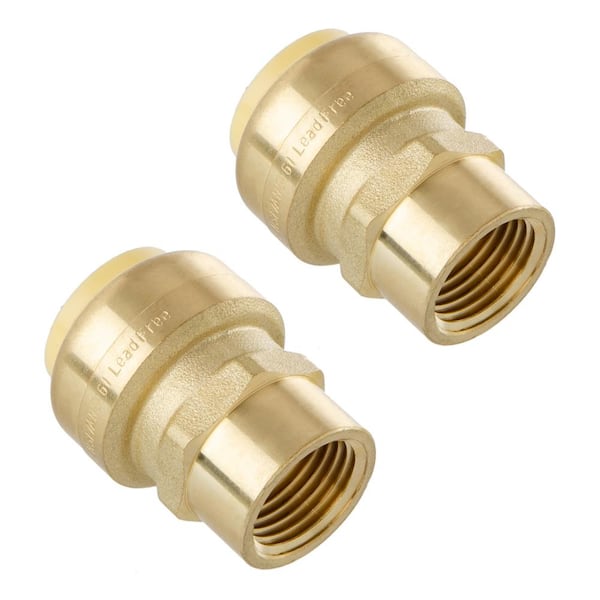 LittleWell 3/4 in. Push-Fit x 1/2 in. NPT Female Pipe Thread Brass