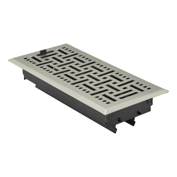 SKYSHALO 4 x 10 in. Floor Registers 2-Pack Vent Grilles HVAC Heavy-Duty Walkable Iron Floor Vents, Rust-Proof Air Vents Deflector