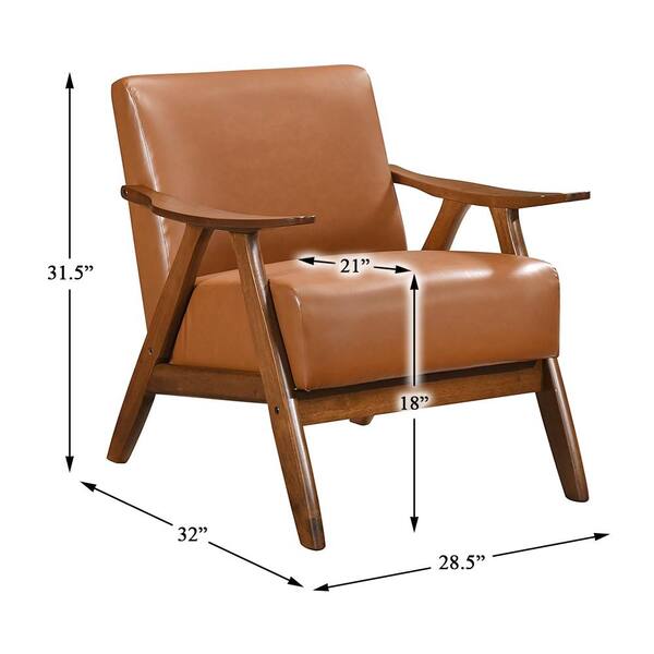 Lazzara Ocala Matt Brown Faux Leather Upholstery Accent Chair