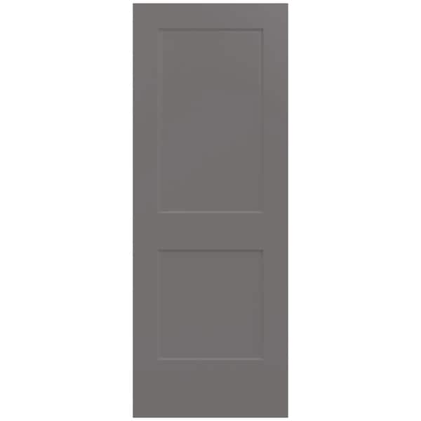 JELD-WEN 30 in. x 80 in. Monroe Weathered Stone Painted Smooth Solid Core Molded Composite MDF Interior Door Slab