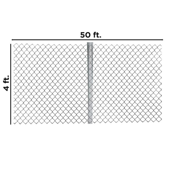 Galvanized Steel Chain Link Fence-Complete Kit 4 ft. x 50 ft. 12.5 AW Gauge