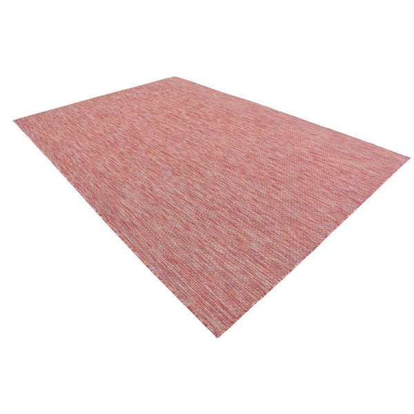 Outdoor Solid Rust Red 7' 0 x 10' 0 Area Rug