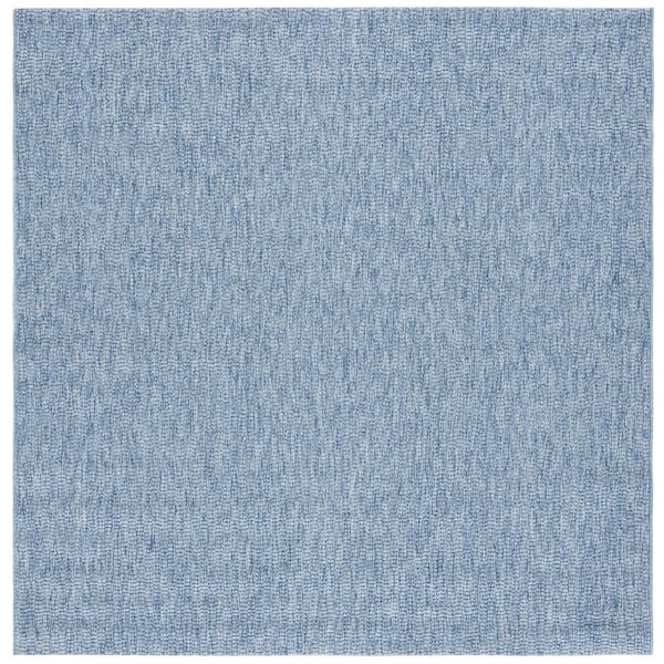 SAFAVIEH Sisal All-Weather Blue  7 ft. x 7 ft. Solid Woven Indoor/Outdoor Square Area Rug