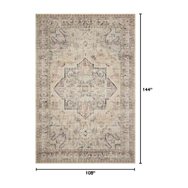 Multi and Ivory Distressed 9 ft. x 12 ft. Polyester Indoor Area Rug