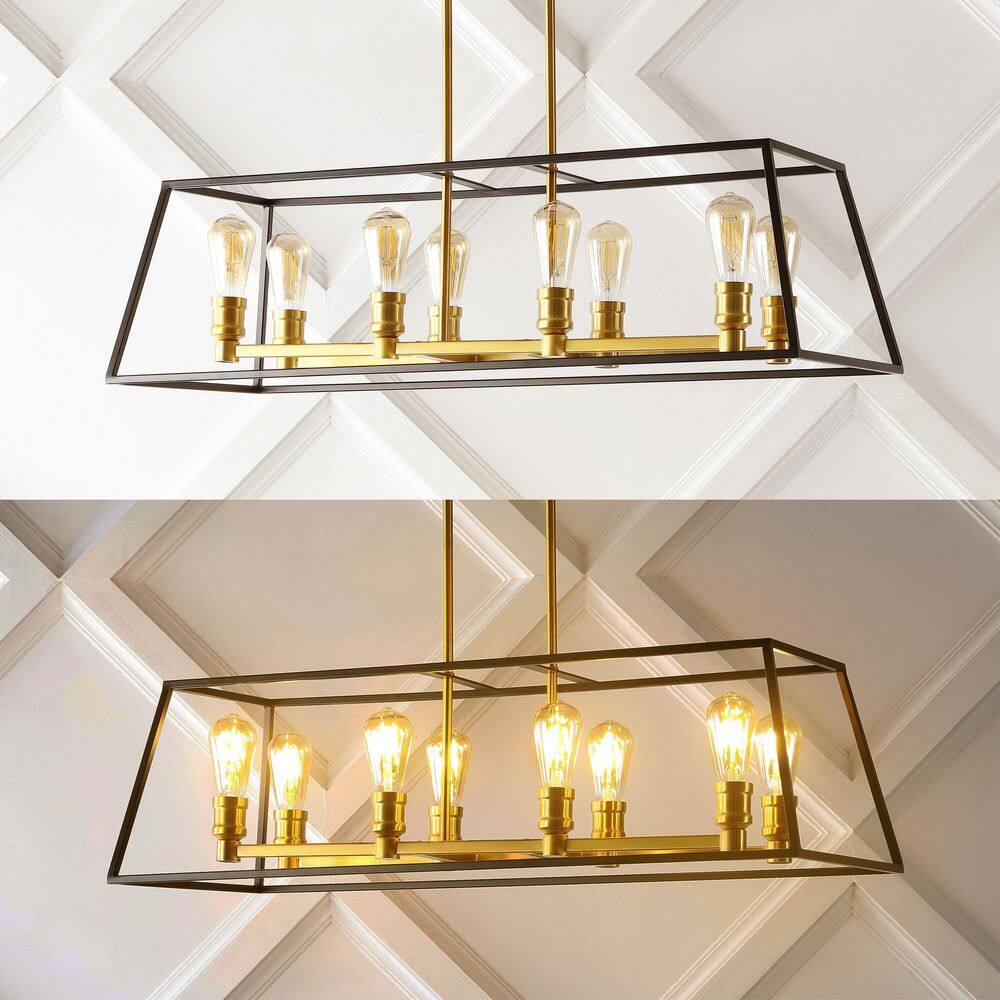 Liane 35" Black and Gold LED Farmhouse Island Pendant
