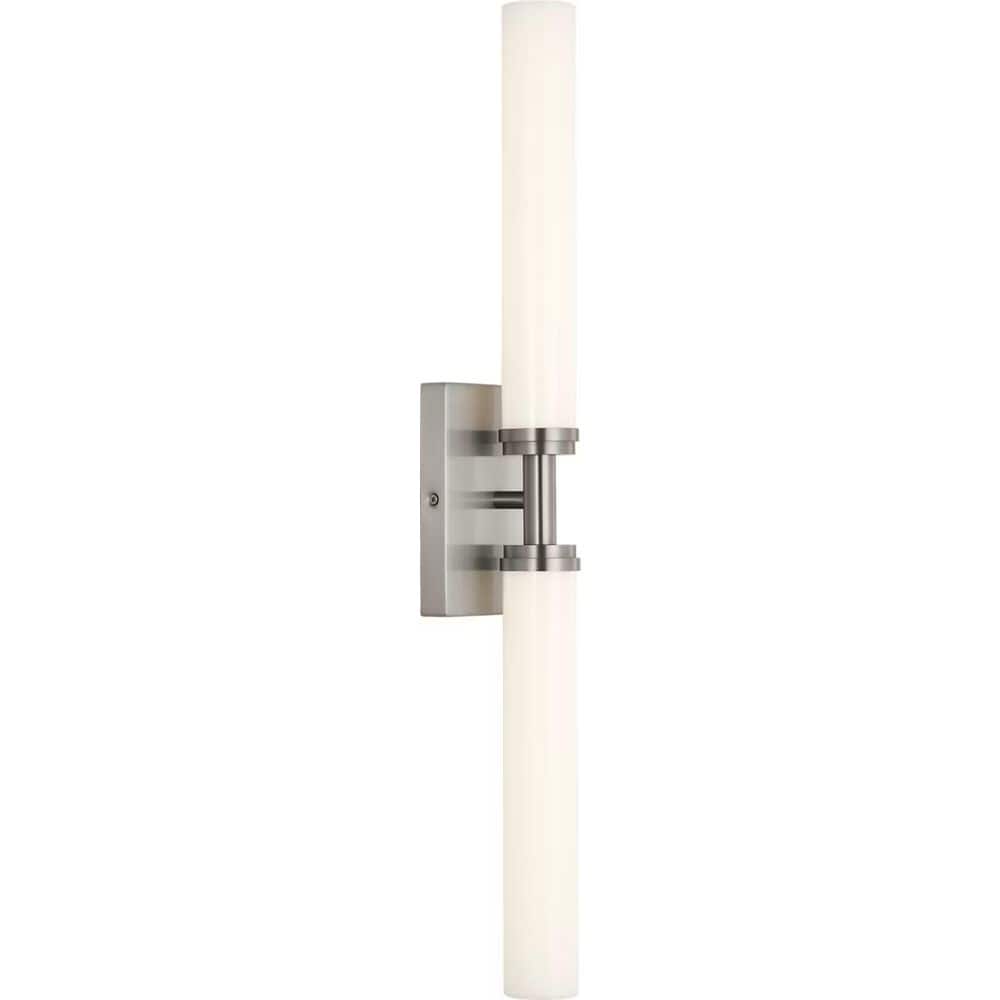 Coles 30 in. W x 5 in. H Brushed Nickel Modern LED Dimmable Bathroom Vanity Light with White Acrylic Shade price history on PriceWatchPro