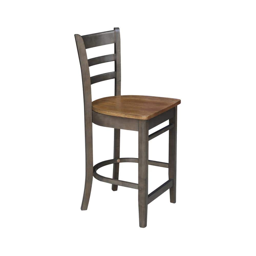 Elegant Emily Black Solid Wood Counter-Height Stool - 24" Seat
