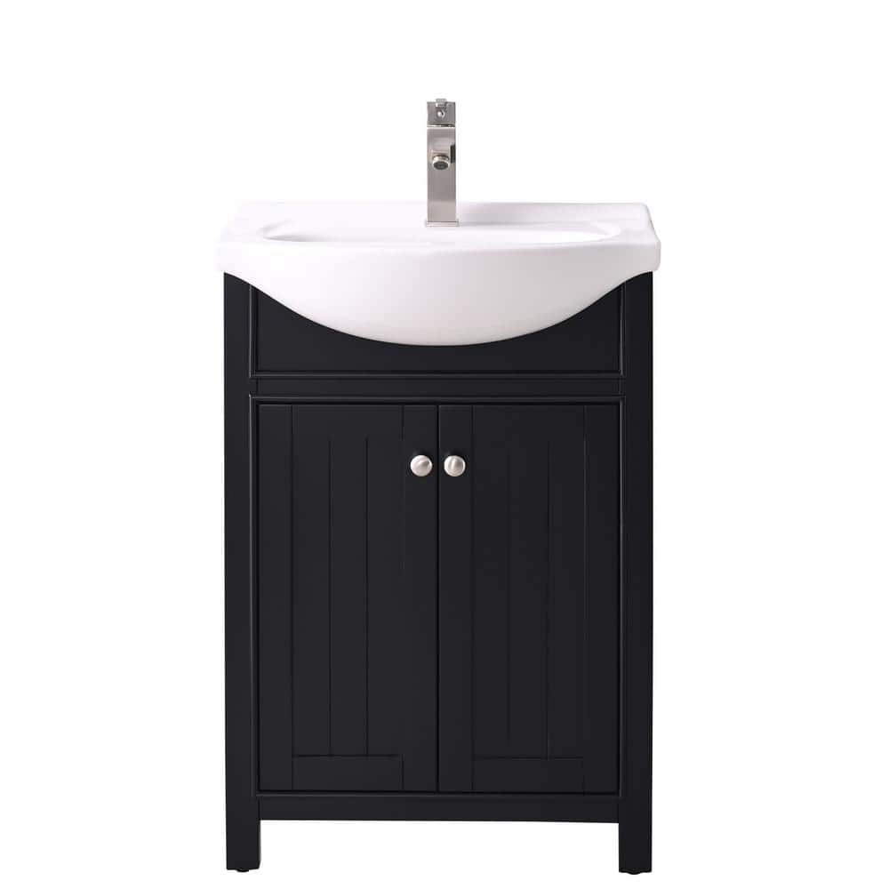 Design Element Marian 24 in. W x 17 in. D x 34.5 in. H Bath Vanity in Espresso with White Porcelain Top, Brown -  S05-24-ESP