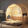 Natural Twin Size Expandable Kid Bed with Arched Roof